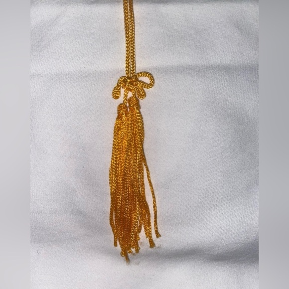 CHINESE FLOWER BAMBOO FOLDING HAND FAN + BOX + YELLOW TASSEL - Picture 12 of 14